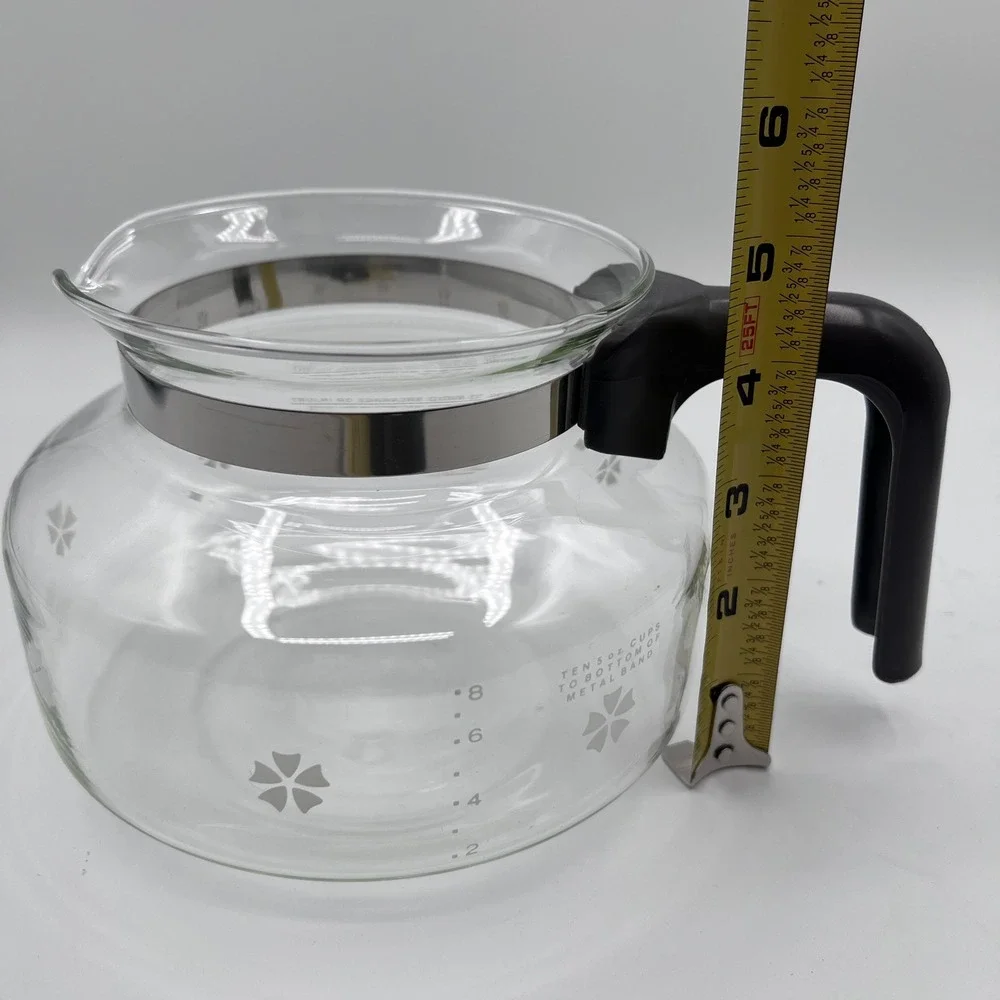 Mr Coffee 10 Cup Glass Replacement Decanter F-122 Carafe with Two Lids Vintage